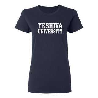 Yeshiva University Basic Block Womens T-Shirt - Navy