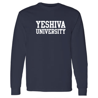Yeshiva University Basic Block Long Sleeve - Navy