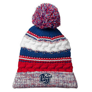 Liberty Flames Primary Logo Pom Pom Team Beanie