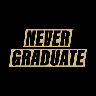 Never Graduate NLA T-Shirt - Black w/ Gold Print