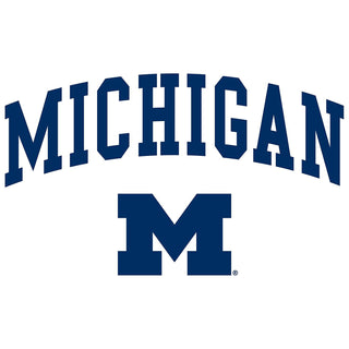 Arch Logo University of Michigan Basic Cotton Short Sleeve T Shirt - White