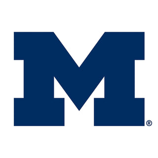 Primary Logo University of Michigan Basic Cotton Short Sleeve T Shirt - White