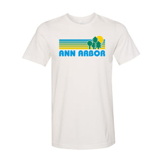 Ann Arbor Retro Treeline Triblend T-Shirt - Vintage White