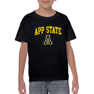 Appalachian State University Mountaineers Arch Logo Cotton Youth T-Shirt - Black