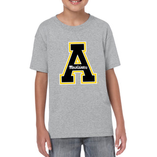 Appalachian State University Mountaineers Primary Logo Cotton Youth T-Shirt - Sport Grey