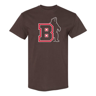 Brown University Bears Primary Logo Short Sleeve T Shirt - Dark Chocolate