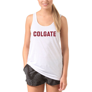 Colgate University Raiders Basic Block Tank Top - White
