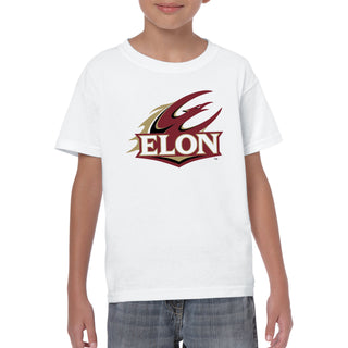 Elon University Phoenix Primary Logo Youth T Shirt - White