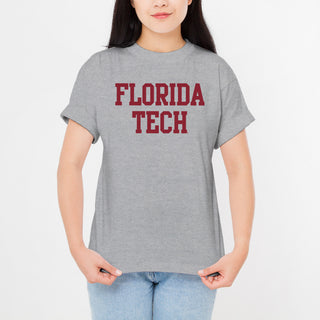 Florida Tech Panthers Basic Block T Shirt - Sport Grey