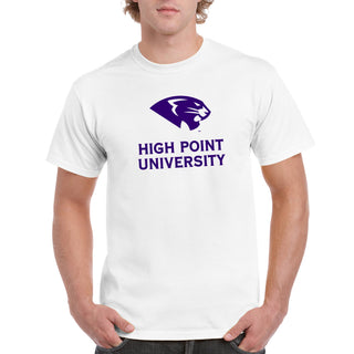 High Point University Panthers Primary Logo Short Sleeve T Shirt - White