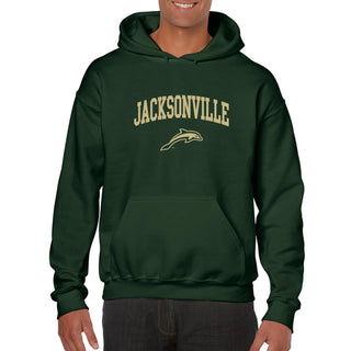Jacksonville University Dolphins Arch Logo Cotton Hoodie - Forest