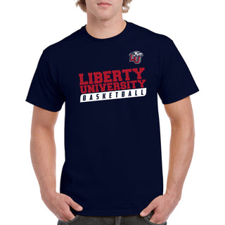 Liberty University Flames Basketball Slant T Shirt - Navy