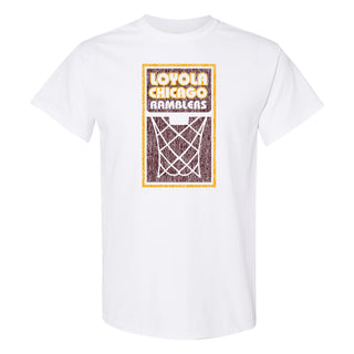 Loyola University Chicago Ramblers Basketball Net Block T Shirt - White