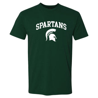 Michigan State University Spartans Arch Logo Short Sleeve T Shirt - Forest Green