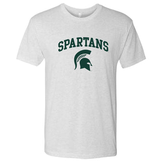 Michigan State University Spartans Arch Logo Short Sleeve Shirt - Heather White