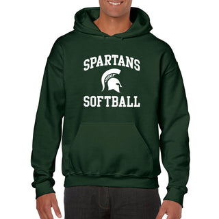 Michigan State University Spartans Arch Logo Softball Hoodie - Forest