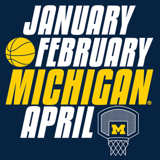 Month of Michigan Basketball University of Michigan Premium Cotton Short Sleeve T-Shirt - Midnight Navy