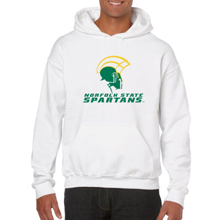 Norfolk State University Spartans Primary Logo Heavy Blend Hoodie - White