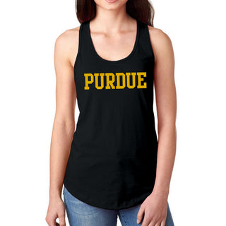 Purdue Boilermakers Basic Block Womens Racerback Tank - Black