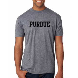 Purdue University Boilermakers Basic Block Short Sleeve T Shirt - Premium Heather