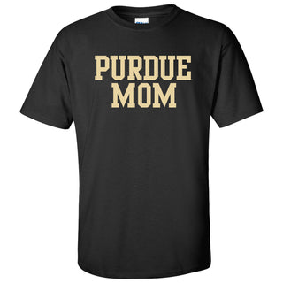 Purdue University Boilermakers Basic Block Mom Short Sleeve T Shirt - Black