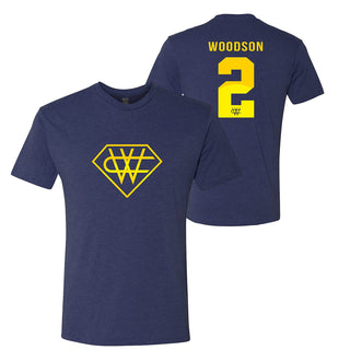 Super Woodson University of Michigan Triblend Short Sleeve T Shirt - Vintage Navy