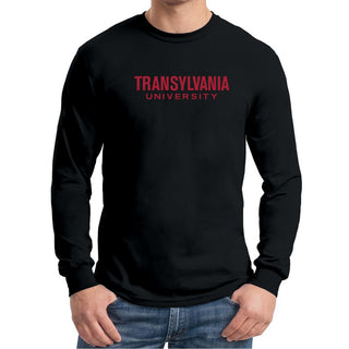 Transylvania University Pioneers Basic Block Long Sleeve T Shirt - Black