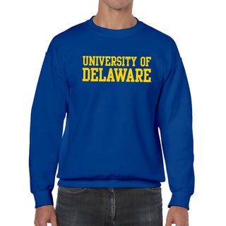 Delaware Blue Hens Basic Block Crewneck Sweatshirt - Royal