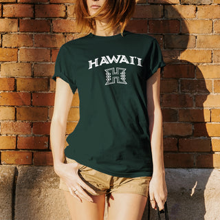 University of Hawaii Rainbow Warriors Arch Logo Cotton T-Shirt - Forest