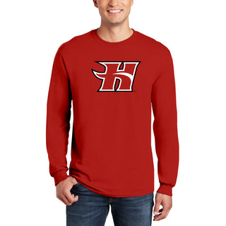 Hawaii Hilo Vulcans Primary Logo Long Sleeve T Shirt - Red