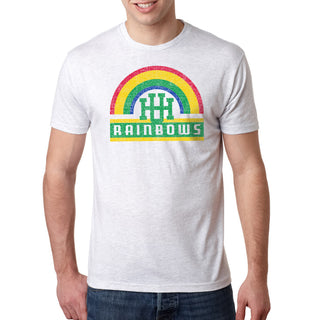 Hawaii Rainbow Warriors Vintage Rainbow Triblend T Shirt - Heather White