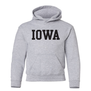 Iowa Hawkeyes Basic Block Youth Hoodie - Sport Grey