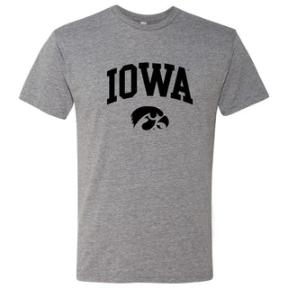 University of Iowa Hawkeyes Arch Logo Triblend Short Sleeve T Shirt - Premium Heather