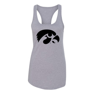 University of Iowa Hawkeyes Primary Logo Racerback Tank Top - Heather Grey