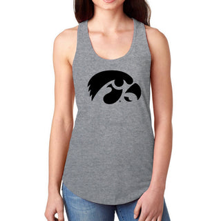University of Iowa Hawkeyes Primary Logo Racerback Tank Top - Heather Grey