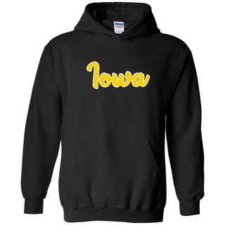 University of Iowa Hawkeyes Basic Script Cotton Heavy Blend Hoodie - Black