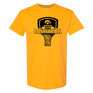 University of Iowa Hawkeyes Basketball Board Short Sleeve T Shirt - Gold