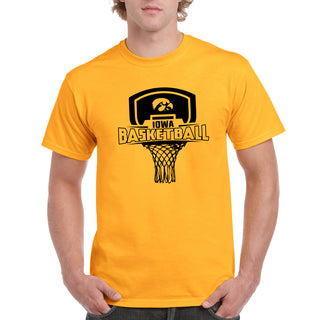 University of Iowa Hawkeyes Basketball Board Short Sleeve T Shirt - Gold