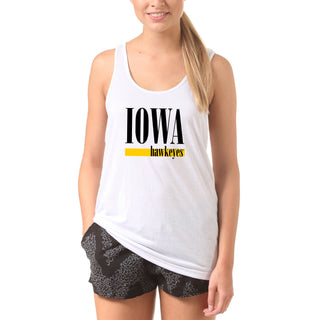 University of Iowa Hawkeyes Boldline Basic Cotton Tank Top - White