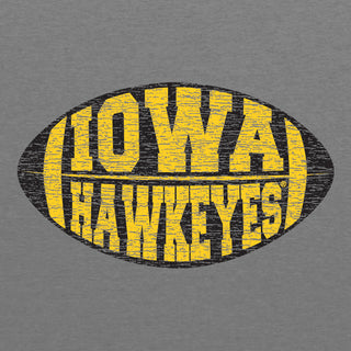 Faded Block Football Iowa Hawkeyes Triblend Short Sleeve T Shirt - Premium Heather