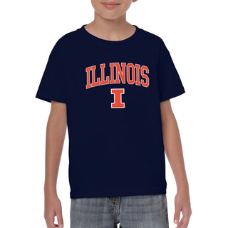 Illinois Fighting Illini Arch Logo Youth T-Shirt - Navy