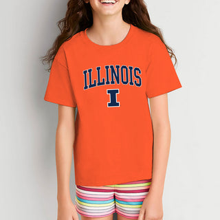University of Illinois Fighting Illini Arch Logo Cotton Youth T-Shirt - Orange