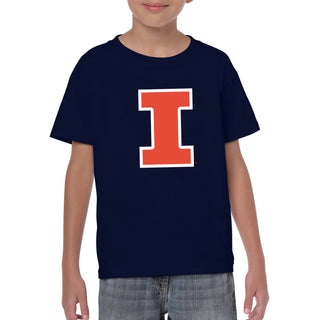 University of Illinois Fighting Illini Primary Logo Cotton Youth T-Shirt - Navy