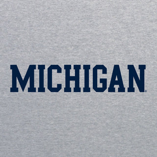 University of Michigan Wolverine's Basic Block Womens Racerback Tank - Heather Grey