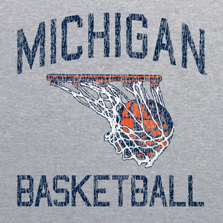 University of Michigan Wolverines Retro Faded Basketball Tank Top - Sport Grey