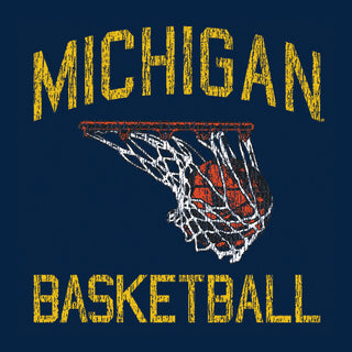 University of Michigan Wolverines Retro Faded Basketball Tank Top - Navy