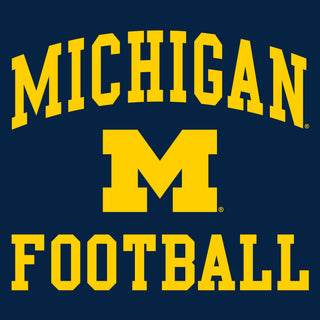 University of Michigan Wolverines Arch Logo Football Long Sleeve - Navy
