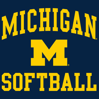 University of Michigan Wolverines Arch Logo Softball Long Sleeve - Navy