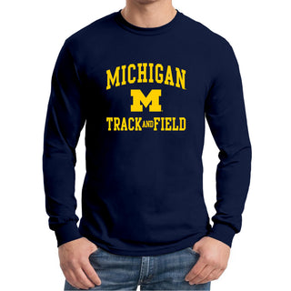 University of Michigan Wolverines Arch Logo Track & Field Long Sleeve - Navy