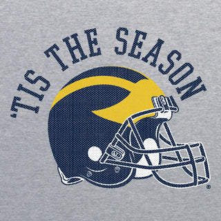 Tis The Season University of Michigan Basic Cotton Short Sleeve T Shirt - Sport Grey